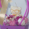 Box Prezentowy Flowerbox na Zakończenie Roku – Miś z Książkami i Piwonie